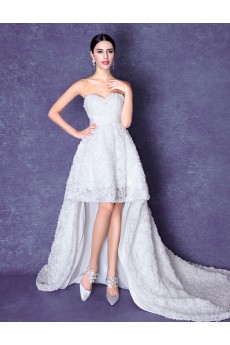 Lace, Organza Sweetheart Mini/Short Sleeveless A-line Dress with Pearl