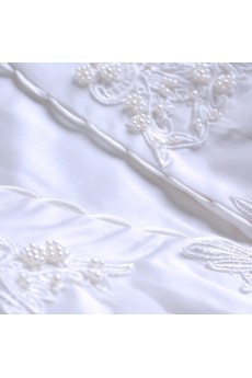 Organza Jewel Floor Length Short Sleeve A-line Dress with Pearl