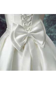 Satin Off-the-Shoulder Chapel Train Ball Gown Dress with Bow
