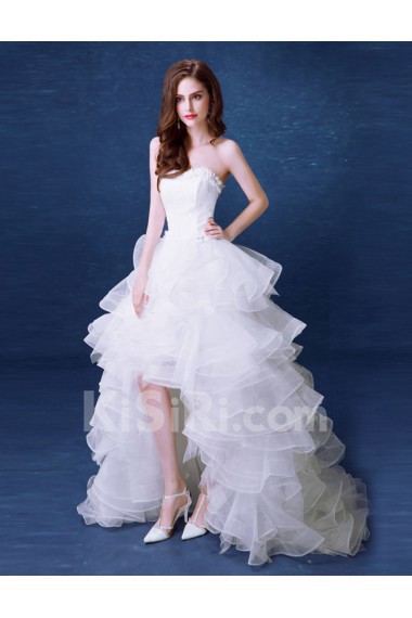 Lace, Tulle Sweetheart Knee-Length Sleeveless Ball Gown Dress with Pearl