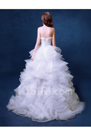 Lace, Tulle Sweetheart Knee-Length Sleeveless Ball Gown Dress with Pearl