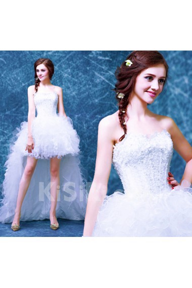 Tulle, Lace Sweetheart Mini/Short Sleeveless Ball Gown Dress with Rhinestone
