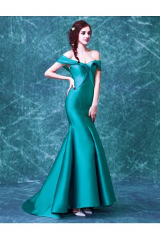 Chiffon Off-the-Shoulder Sweep Train Mermaid Dress with Ruched