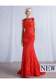 Tulle, Lace Jewel Sweep Train Sleeveless Mermaid Dress with Sequins