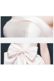 Satin Strapless Mini/Short Sleeveless A-line Dress with Bow