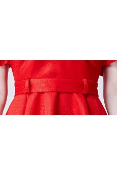 Chiffon, Satin Off-the-Shoulder Knee-Length A-line Dress with Sash