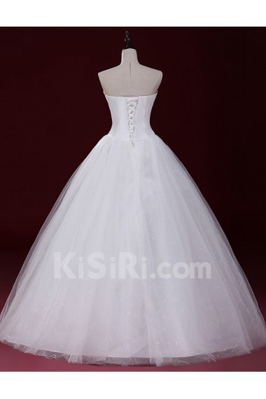 Tulle Sweetheart Floor Length Sleeveless Ball Gown Dress with Applique, Sequins