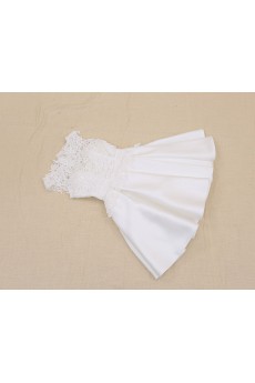 Tulle, Satin Scoop Mini/Short Cap Sleeve Ball Gown Dress with Bow