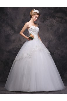 Lace, Tulle Sweetheart Floor Length Sleeveless Ball Gown Dress with Rhinestone, Beads