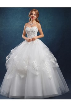 Tulle Sweetheart Floor Length Sleeveless Ball Gown Dress with Sequins