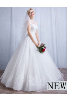 Tulle, Lace High Collar Floor Length Sleeveless Ball Gown Dress with Sequins