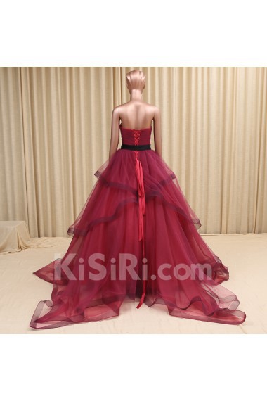 Organza Sweetheart Floor Length Sleeveless A-line Dress with Bow