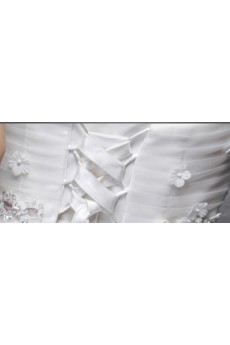 Lace, Satin Sweetheart Floor Length Sleeveless A-line Dress with Sash