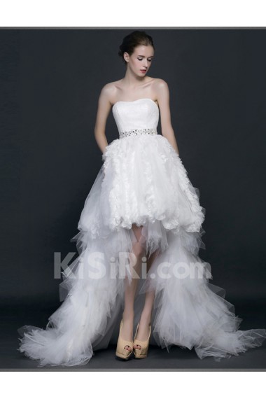 Lace, Satin Sweetheart Mini/Short Sweep Train Sleeveless Ball Gown Dress with Sequins, Rhinestone