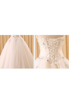 Organza Sweetheart Floor Length Sleeveless Ball Gown Dress with Beads