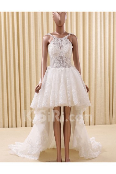 Tulle Scoop Mini/Short Sleeveless A-line Dress with Sequins