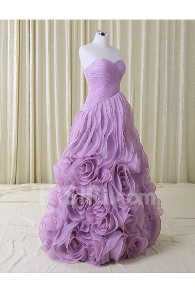 Tulle, Satin Sweetheart Floor Length Sleeveless Ball Gown Dress with Ruched