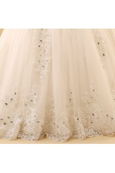 Tulle Sweetheart Cathedral Train Sleeveless A-line Dress with Rhinestone, Sequins
