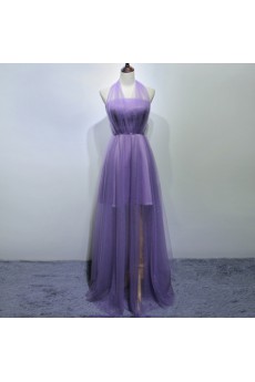 Tulle Floor Length Strapless Sleeveless A-line Dress