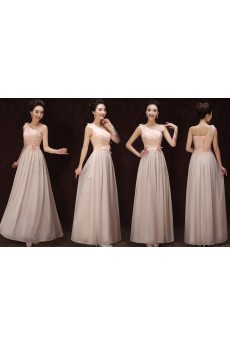 Chiffon Floor Length Sleeveless A-line Dress