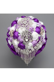Top Quality Round Shape Wedding Bridal Bouquet with Ribbons