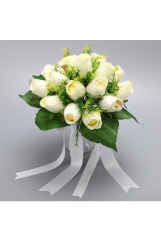 Elegant Round Shape Wedding Bouquet with Simulation Roses