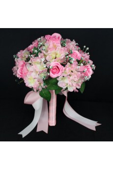 Elegant Round Shape Pink Wedding Bridal Bouquet