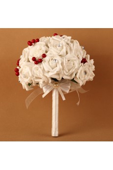 Round Shape Ivory Wedding Bridal Bouquet