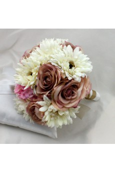 Vivid Romantic Brown And White Wedding Bridal Bouquet