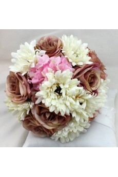 PrettRhinestones with Peal Pink And Brown Wedding Bridal Bouquet
