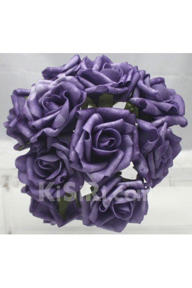 PE Purple Rose Wedding Bridal Bouquet
