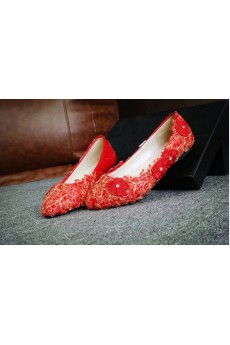 Handmade Lace Flowers Wedding Shoes