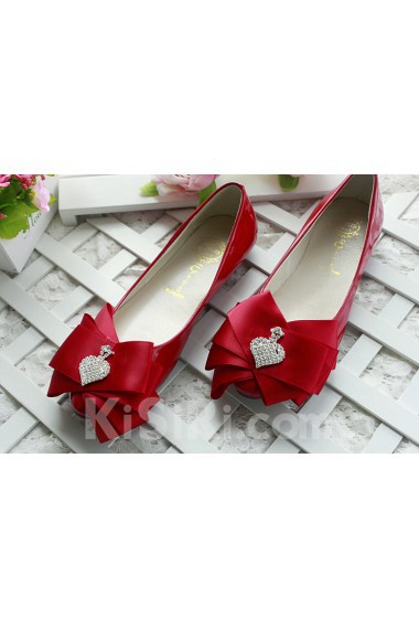 Handmade Bow Wedding Shoes with Rhinestone