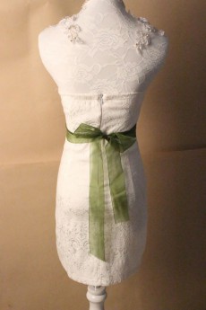 Handmade Green Yarn Rhinestone Wedding Sash