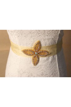 Handmade Colored Rhinestone Wedding Sash