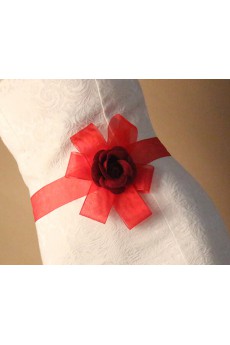 Handmade Fabric Flower Wedding Sash