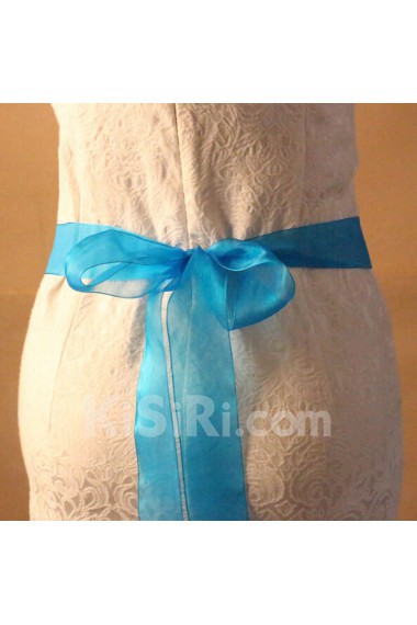 Handmade Azure Rhinestone Wedding Sash