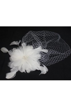 White Feather Yarn Wedding Headpieces