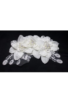 Lace Wedding Headpieces with Imitation Pearls
