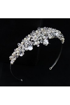 Handmade Crystal Wedding Headpieces with Imitation Pearls