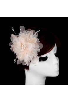 Champagne Chiifon Beads Floral Wedding Headpieces