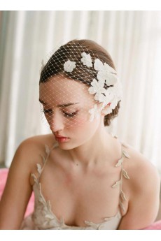 White Yarn Floral Wedding Headpieces