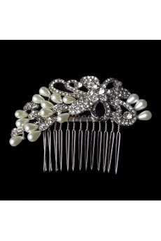 Rhinestone Combs Wedding Headpieces with Imitation Pearls
