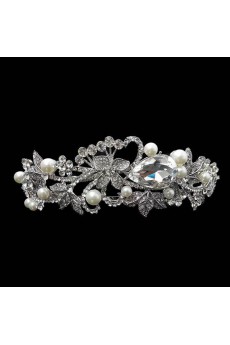Rhinestone Wedding Headpieces with Imitation Pearls