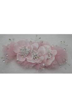 Pink Chiifon Floral Wedding Headpieces