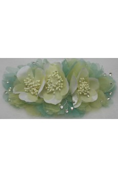 Green Chiifon Floral Wedding Headpieces