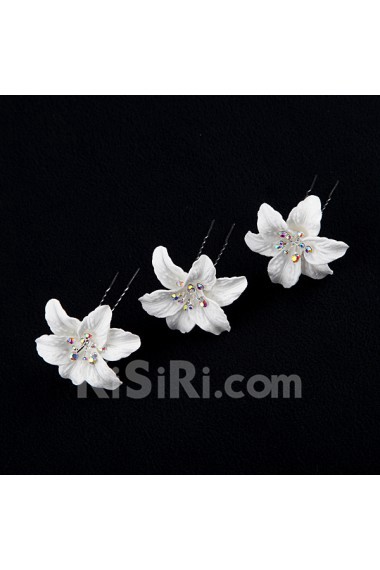 White Fabric Flower Wedding Headpieces