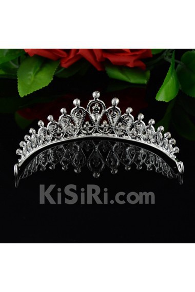 Luxurious Alloy Crown Wedding Headpieces with Rhinestone