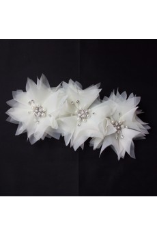 Fabric Flower Wedding Headpieces with Rhinestone