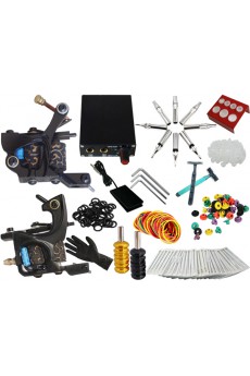 2 Professional 10 Coil Wraps Tattoo Guns Kit for Lining and Shading 